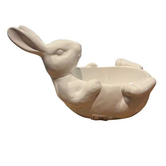 Pottery Barn White Ceramic Bunny, Easter, Spring, Rabbit, Candy Dish, - Picture 4 of 6